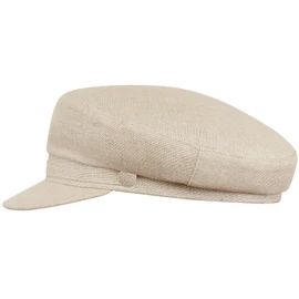 Sterkowski Pireus Summer Hat, 100% Linen Breton Hat for Men and Women, Lightweight Peaked Cap, Summer Retro Linen Hat, Marine Cap, Men's Breton Hat for Women, beige