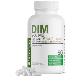 Bronson DIM Suplemento 200 mg Diindolimetano con BioPerina | 60 Cápsulas