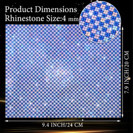 FULZTEY Glitter Rhinestone Sticker Self Adhesive,4 mm Resin Sticky Gems Sticker for DIY Crafts,Royal Blue Crystal Sheet Adhesive,Bling Rhinestone Tape for DIY Car Party Decoration,9.4 x 7.9 Inch