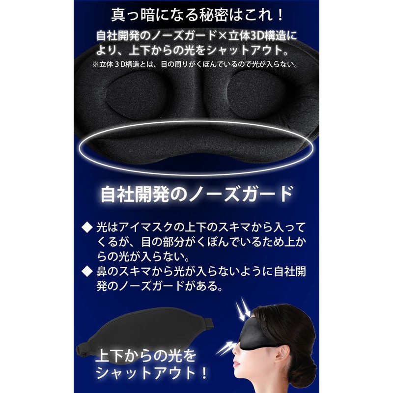 Set of 2, Dark Eye Mask, 3D Structure & Nose