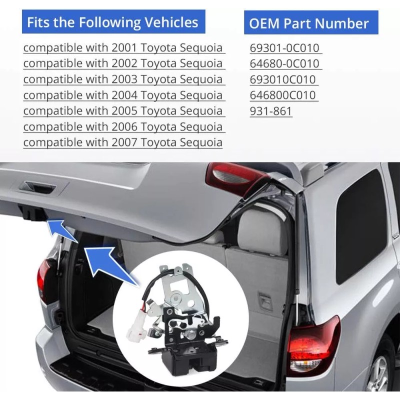 Brksat Smfm Actuador De Cerradura De Puerta Trasera Para Toyota