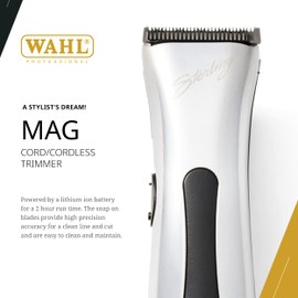 Wahl Professional Sterling MAG Cordless Trimmer, Lithium Ion, Quick-Detach Blade, 120 Minute Run Time, Includes Charging Stand