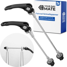 Quick Release Set in Black, Sizes 5 x 100 and 5 x 135 mm, for 100 and 130 - 135 mm Hub Width, Thru Axle for Road Bike, MTB, Trekking Bike, Quick Release for Bicycle Rear Front, Two-Wheel Single