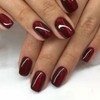 LunarCharm 24 Stück Dunkelrote Press-on-Nägel im Katzenaugen-Stil kurz quadratisch glänzend