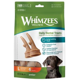Whimzees Natural Daily Dental Treats Antlers for Large Dogs (18 - 27kg) X 6