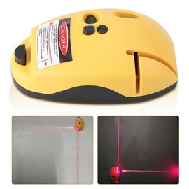90 Degree Infrared Spirit Level Right Angle Mouse Style Measuring Tool for Home Decoration with 2 Vertical Horizontal Lines (Yellow)