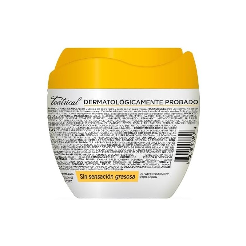 TEATRICAL - Crema aclarante. Con células madre de rosa blanca