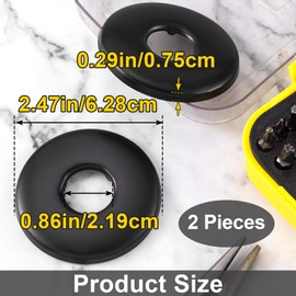 Isslly 2 Pack Shower Arm Flange, 2.5" Round Replacement Escutcheon Plate, Shower Pipe Cover Plate for Shower Head Arms (Matte Black)