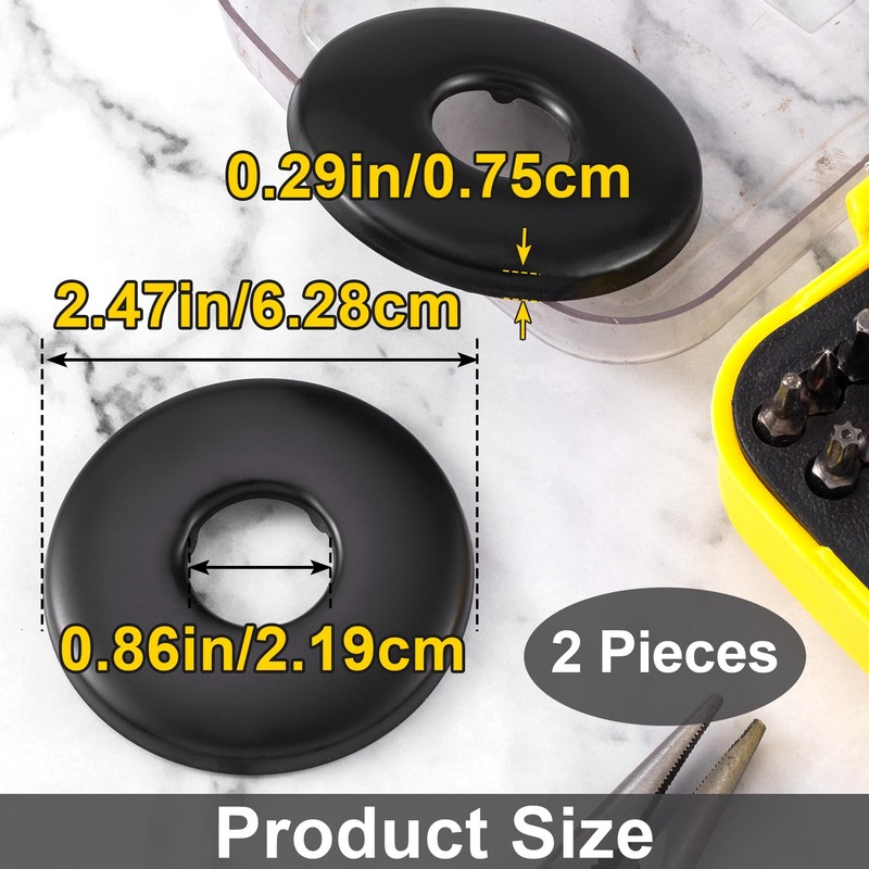 Isslly 2 Pack Shower Arm Flange, 2.5" Round Replacement Escutcheon