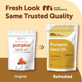 Pumpkin Seed Oil with Saw Palmetto, 150 Softgels | Cold Pressed, Pure Virgin Oil, Essential Fatty Acids & Phytosterols | Natural Herbal Supplement, Non-GMO