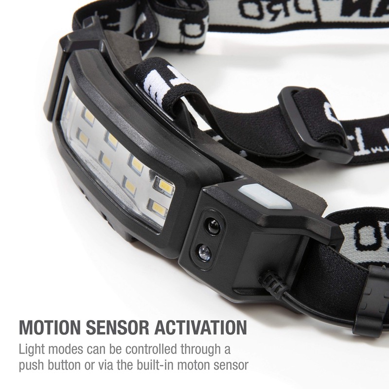 Steelman Pro Slim Profile LED Motion-Sensing Headlamp with Rear Safety