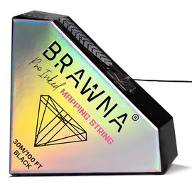 BRAWNA 30M [100 Ft] Pro Entintado Cordaje Mapeo para Medición de Cejas y Labios - Suministros Pmu - Color - Negro
