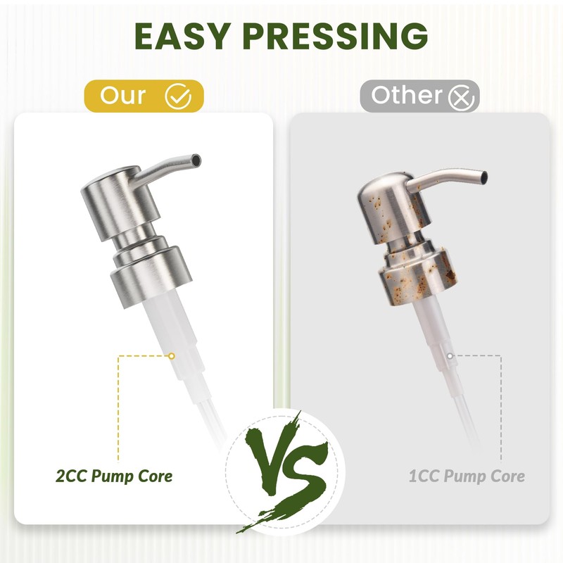 AmazerBath Soap Dispenser, 2 Pack Glass Soap Dispenser with Pump