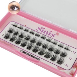 SINIS Clusters Individual Lash Extensions, Lash Clusters Individual Lash Extensions, Lash Clusters, DIY Eyelash Extensions, 30 Mini Glue Bonded Clusters, Individual Lashes, (Volume 10-12-14mm)