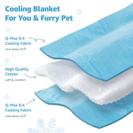 Cooling Blanket for Dogs，Q-MAX 0.4 Cool to Touch Cooling Blankets for Hot Sleepers/Kid/Pet,Soft Lightweight Pet Throw Blanket for Bed Couch Sofa Cover,Cooling Blanket Dog Mat for Summer,60x80in,Blue