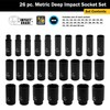 Titan 42406 26-Piece 1/2-Inch Drive Metric Deep Impact Socket Set