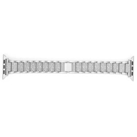 Watch Band Full Rhinestones Strap Metal Wristband Replacement Compatible for IOS Watch 42mm/44mmSilver