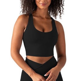 YITTY Active Women's UltraLuxe Built-in Bra Tank Top, Athleisure, 4-Way-Stretch, Iconic Black, M