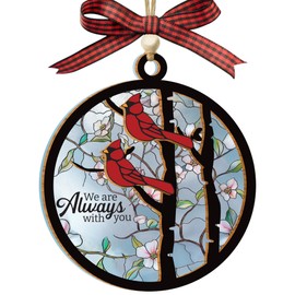 Wooden Cardinal Christmas Ornaments, Hanging Memorial Christmas Decorations, We are Always with You Cardinal Gifts, Sympathy Gifts for Loss of Loved One, Bereavement Gift Ideas, Sympathy Gift