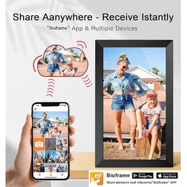 Digital Picture Frame 15.6" Large Digital Photo Frame 1920x1080 HD IPS Touch Screen, Built in 32GB Memory, Share Photos and Videos via Biuframe App, Gift for Friends and Family