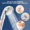 Eolax Filtered Rain Shower Head, 6″ Round Showerhead and 3