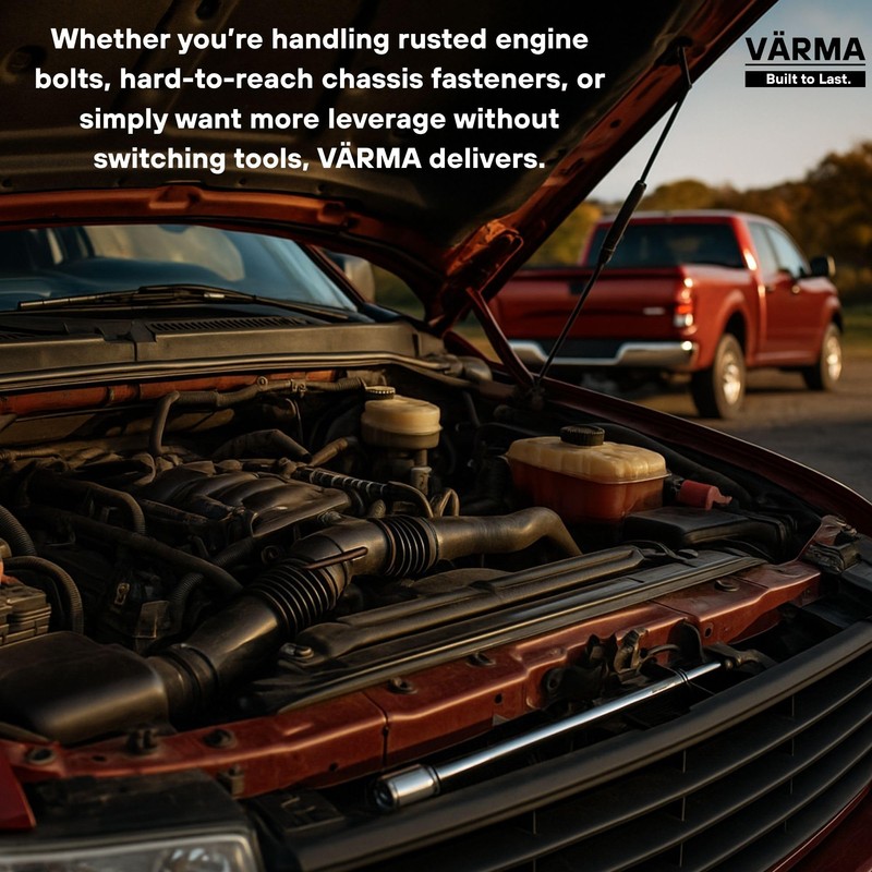 VÄRMA 3/8" Drive Ratchet – 10–13.8" 4-Stage Extendable Handle, 90T