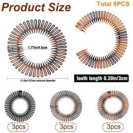 9pcs Spring Headband - Round Elastic Headband, Fashionable Invisible Headband, Unisex Flexible Headband, Hair Accessories Fashion, Non-Slip Hair Clips for Sports Yoga Face Washing