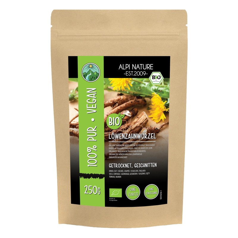 Organic Dandelion Root (250g, 8.8oz), Gently Dried and Cut Dandelion