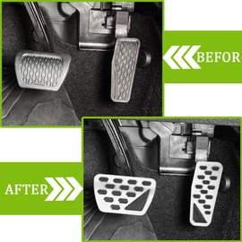 SAUWU 2-Pcs Non-Slip Foot Pedals Pads Auto Aluminum Pedal Covers for Jeep Wrangler JL/JLU 2018 2019 2020 2021 2022 2023 2024 2025,for 2020 2021 2022 2023 2024 2025 Gladiator JT,Sliver