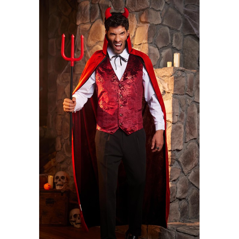 Mainfini Mens Vampire Cape Mardi Gras Adult Costume Cloak Medieval