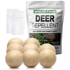 LAQDECDV Deer Repellent, Rabbit Repellent Outdoor, Deer Deterren for Yard & Garden, Bunny Repellent Balls, Keep Deer, Elk, Moose Away from Plant/Tree, Deer & Rabbit Repellant, 90 Days Protection-8P