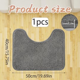 ZcrPrn Toilet Mat,Toilet Mats Pedestal Only,U-shape Soft Non Slip Absorbent Pedestal Mat,Thick Toilet Mats for Bathroom toilet