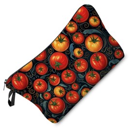 Livel lhood Tomato Makeup Bag Red Tomato Pattern Small Cute Organizer Bag Zipper Pouch Tomato Illustration Print Cosmetic Bag Present for Women Friends, hzt0509