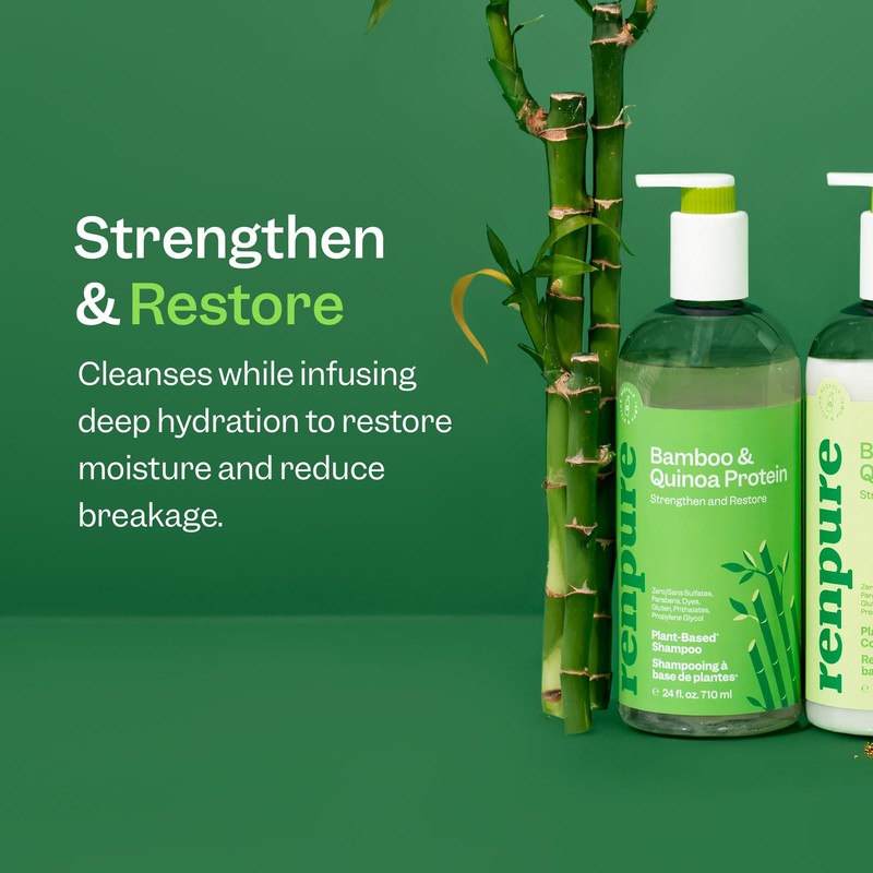 RENPURE Bamboo & Quinoa Shampoo For Weak Dull Damaged Hair