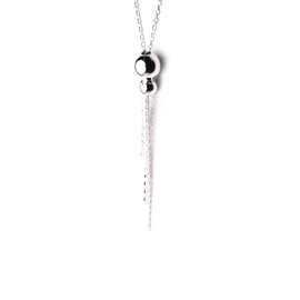 apop nyc Sterling Silver Chain Tassel Necklace 18" Y Necklace [Jewelry]