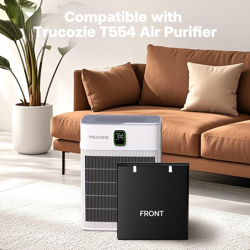 2 Pack T554 Air Purifier Replacement Filter and 4 Washable