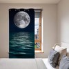 Moon Slider Long Curtains Night Lake Water Blackout Grommet Curtain