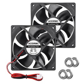 ACEIRMC 2pcs 9225 92mm x 25mm 12V DC Brushless Computer case Fan 12 Volt 2Pin Dual Ball for DIY Cooling Ventilation Exhaust Projects (Double Ball Bearing 12V 2pin)