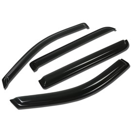 Auto Dynasty Compatible with Ford F-150 Super Crew Cab 4pcs Tape-On Window Visor Deflector Rain Guard