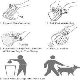 Portable Dog Poop Scoop,Dog Waste Pick Up,Pup Poop Scoop with Bag Container,for Walking Large and Small Dogs Outside Yard or Travel Outdoors