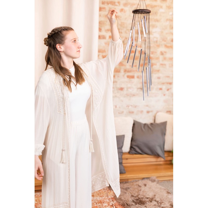 Sonic Energy Spiral Chime - 73cm Silver - Metallic Wind