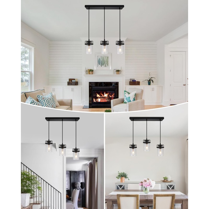 foucasal Kitchen Pendant Lighting Over Island Pendant Lights with Seeded