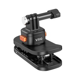 VRIG Backpack Strap Mount for Action Camera, 360 Backpack Shoulder Clamp Mount with Quick-Release Adapter for Go Pro Hero 13 12 Black, DJI Action 6/5 Pro, Insta 360 Ace Pro 2 (AC-97 Quick-Release)