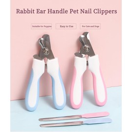 MAEELOU Small Dogs Nail Clippers, Multi-Pet Safety Rabbits Cats Professional Grooming Tool with Nail File (Pink)