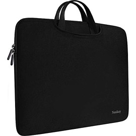 Naukay 15 inch Laptop Bag,Resistant Neoprene Laptop Sleeve with Handle/Notebook Computer Protective Case Cover/Ultrabook Briefcase Carrying Bag for 13 14 15 inch Laptop, Computer, Tablet - Black