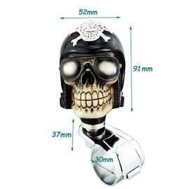 Lunsom Wheel Spinner Knob, Skull Shape Spinning Wheel Suicide Knob Power Handle Turning Aid Helpers Spinner Knobs Fit for Tractors, Forklifts, Lawn Mowers