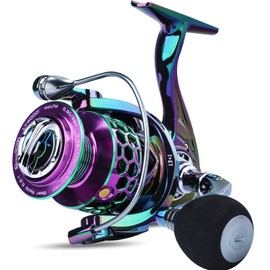 Sougayilang Colourful Fishing Reel 13+1 BB Lightweight Ultra Smooth Powerful Spinning Reels with CNC Line Management Graphite Frame for Freshwater (2000)