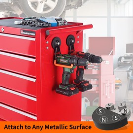 MUTUACTOR Magnetic Hooks,2PCS Storage Magnetic Hooks Heavy Duty Anti-Slide Garage Hanger Magnetic Mounting,Garage Organization for Power Drill,Garden Tools,Hose,Tool Chest,Steel Pegboard,Workshop