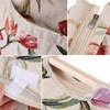 Woven Fabric Storage Bag with Wood Handle Exquisite Practical Knitting