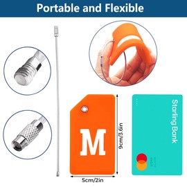 6 Colorful Unique Silicone Initial Luggage Tags Identifiers for suitcases with Labels Durable Steel Loop Baggage Handbag（M）